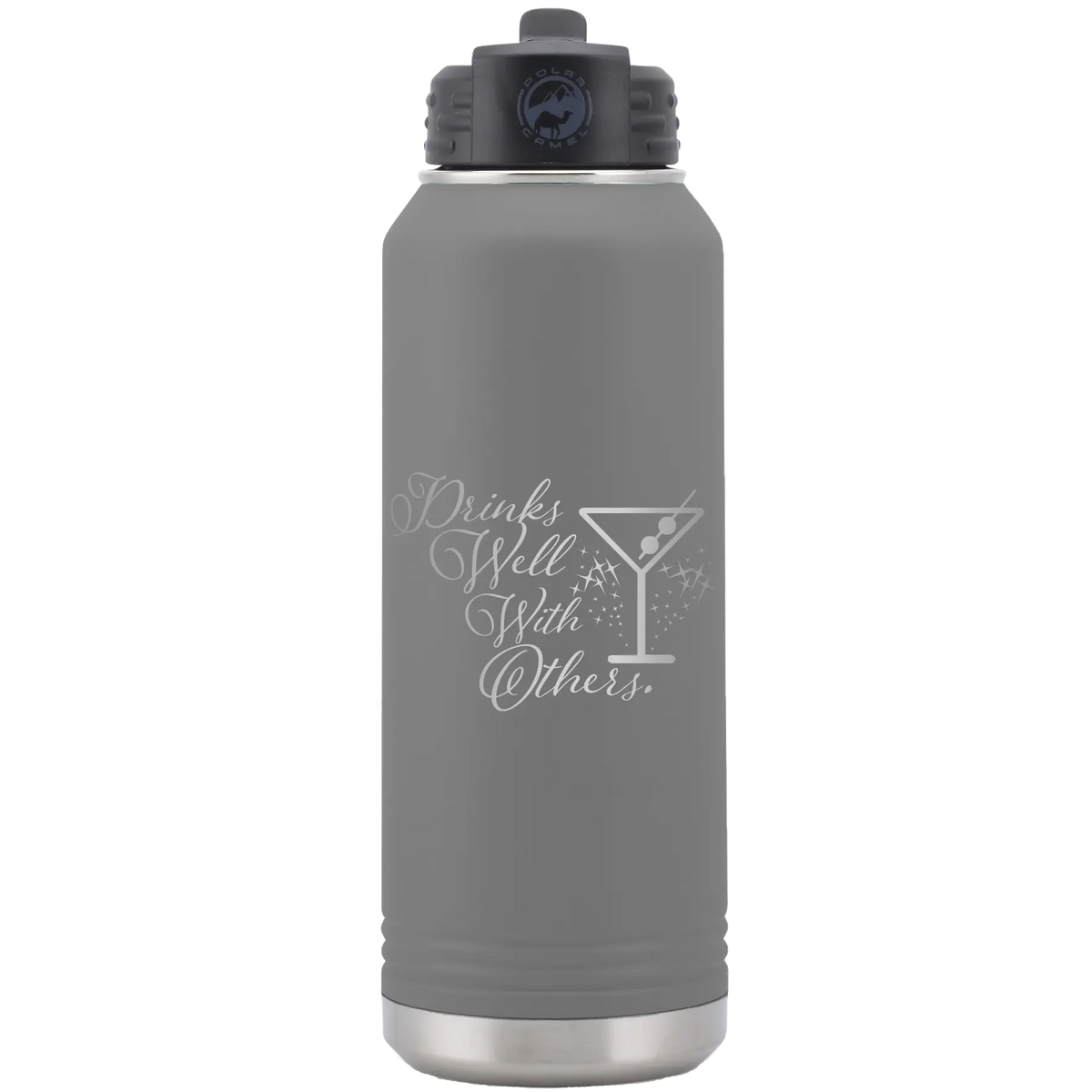 Drinks Well With Others 2 32 oz Water Bottle | Dark Gray