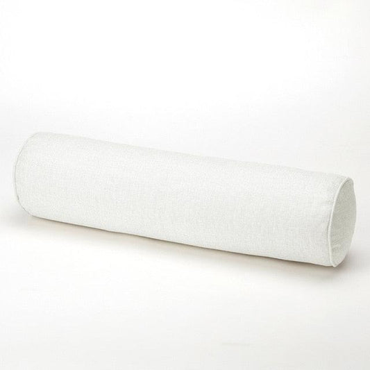 Solid Long Round Maternity Pillow Cotton linen Neck Headrest Body pillow Bed Chair Car Seat Backrest Sleeping Pillow Round Cervical Roll Cylinder Bolster Pillow with Removable Washable Cover, Ergonomically Designed for Head Neck Spine