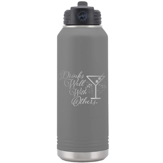 Drinks Well With Others 2 32 oz Water Bottle | Dark Gray