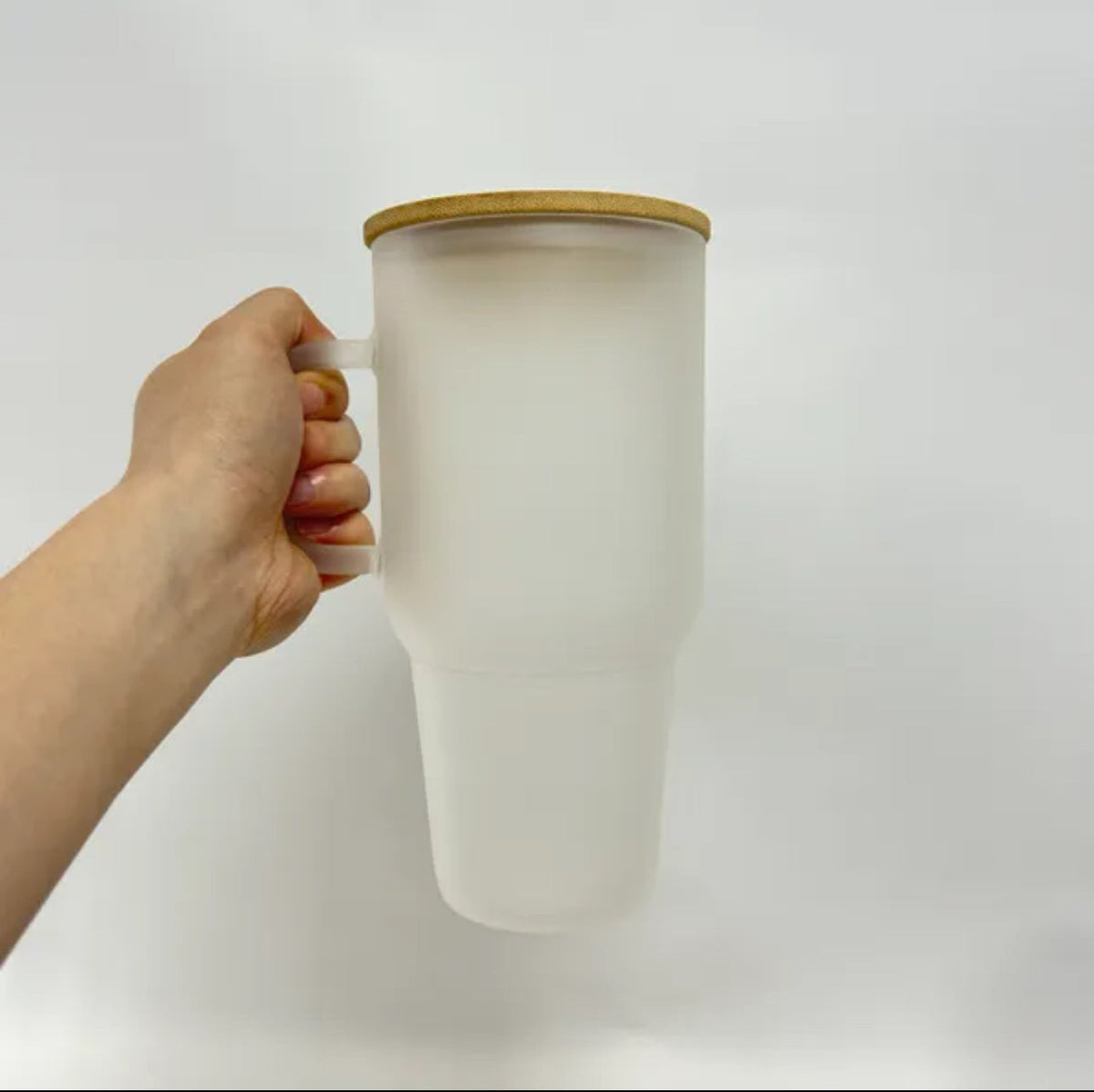 32oz or 40oz Personalized custom Sublimation Clear or Frost Glass Tumbler, Mug, Cup with Handle