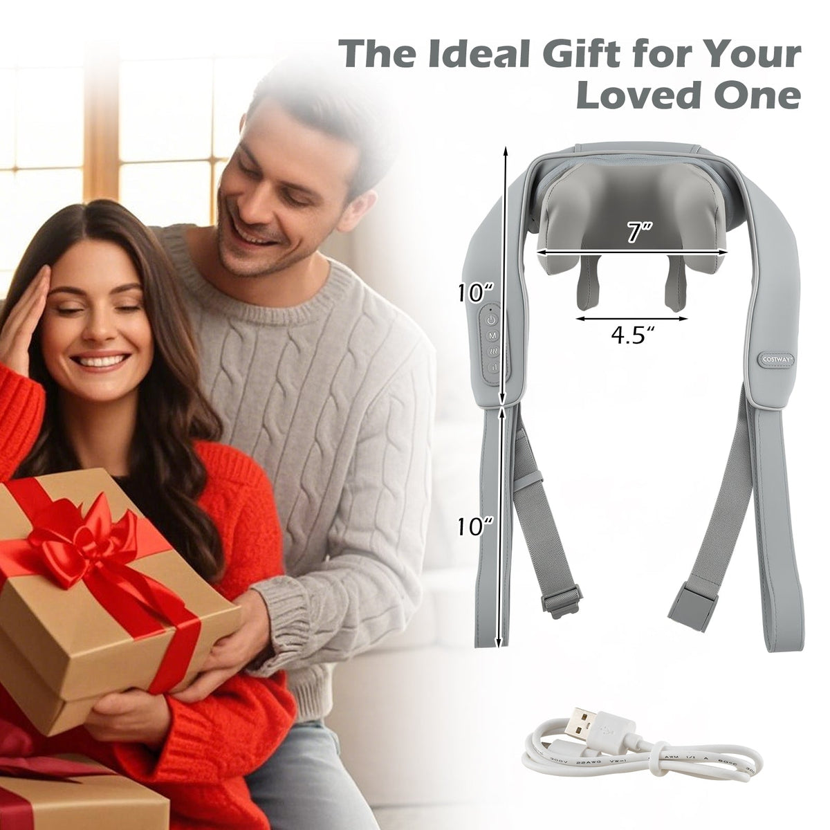 Neck Shoulder Massager 4D Deep Tissue Kneading Shiatsu Massage Machine