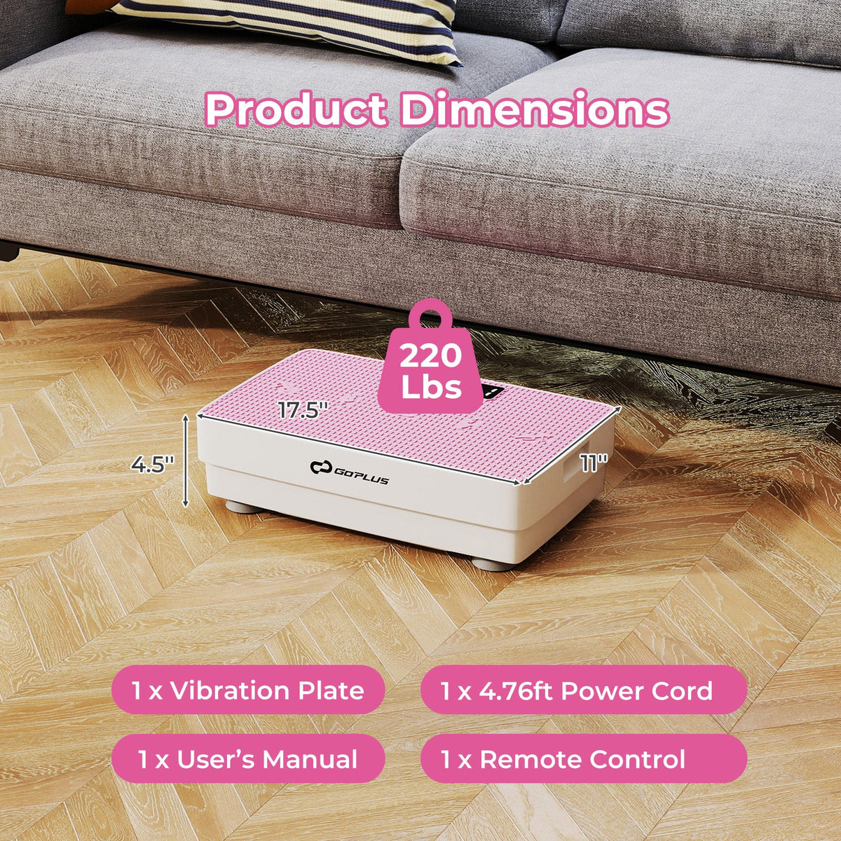 Vibration Plate Exercise Machine with Gravity Sensor and Remote Control for Home Gym