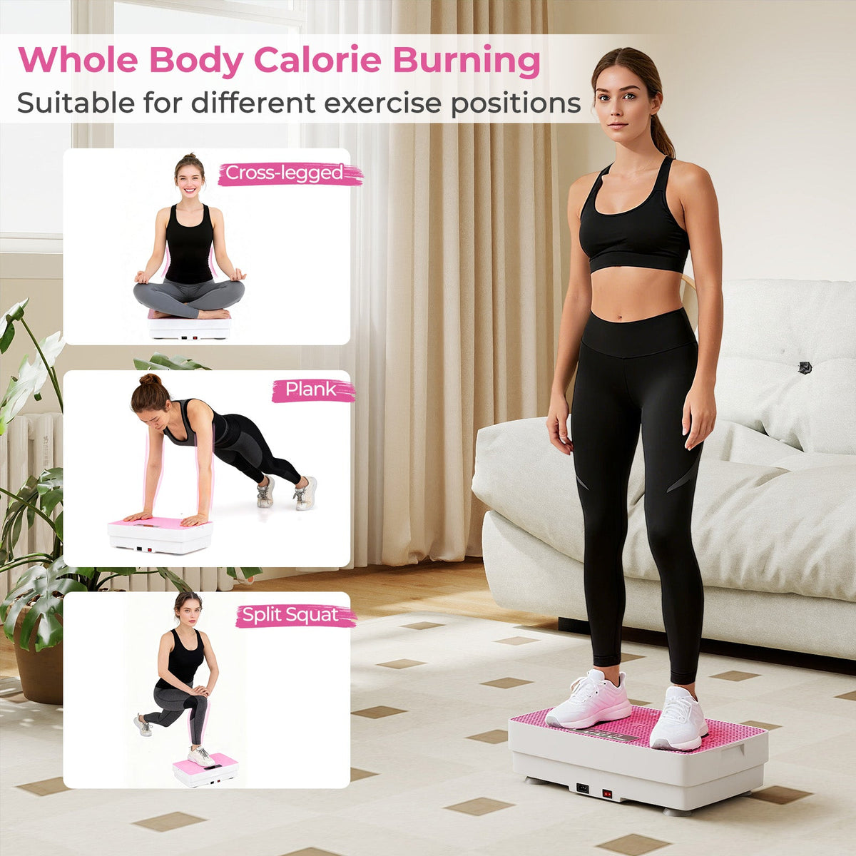 Vibration Plate Exercise Machine with Gravity Sensor and Remote Control for Home Gym