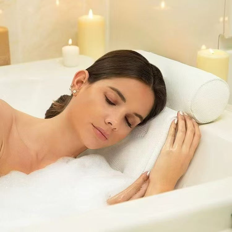Bath Tub Pad Non-Slip Backrest Mesh Non-Slip Pad Bathroom Pillow SPA Massage Cushion 4D Suction Cup