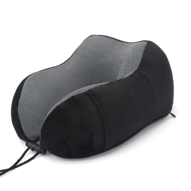 U-Shape Travel Pillow Pure Memory Foam Neck Pillow for Airplane Office Nap Cervical Pillows Flight Sleeping Head Neck Support Memory Cotton Neck Pillow Cervical Vertebra Travel Portable Noon Break Aircraft Neck Pillow For Traveling