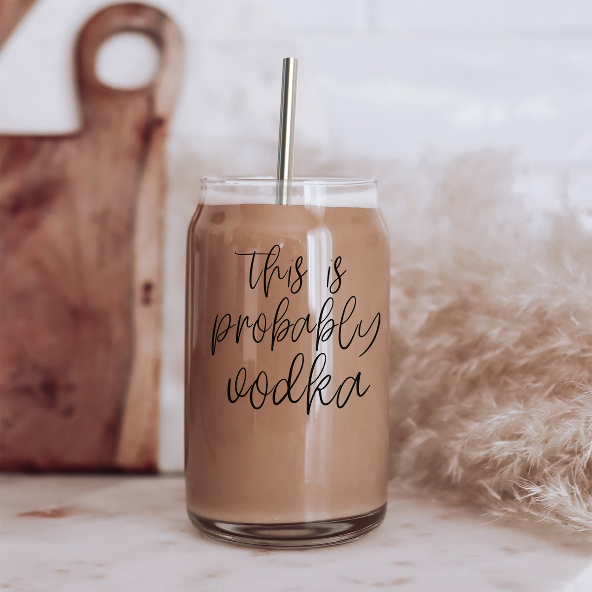 17oz Glass Tumbler With Bamboo Lid And 2 Stainless Straws - Reusable Drink Cup